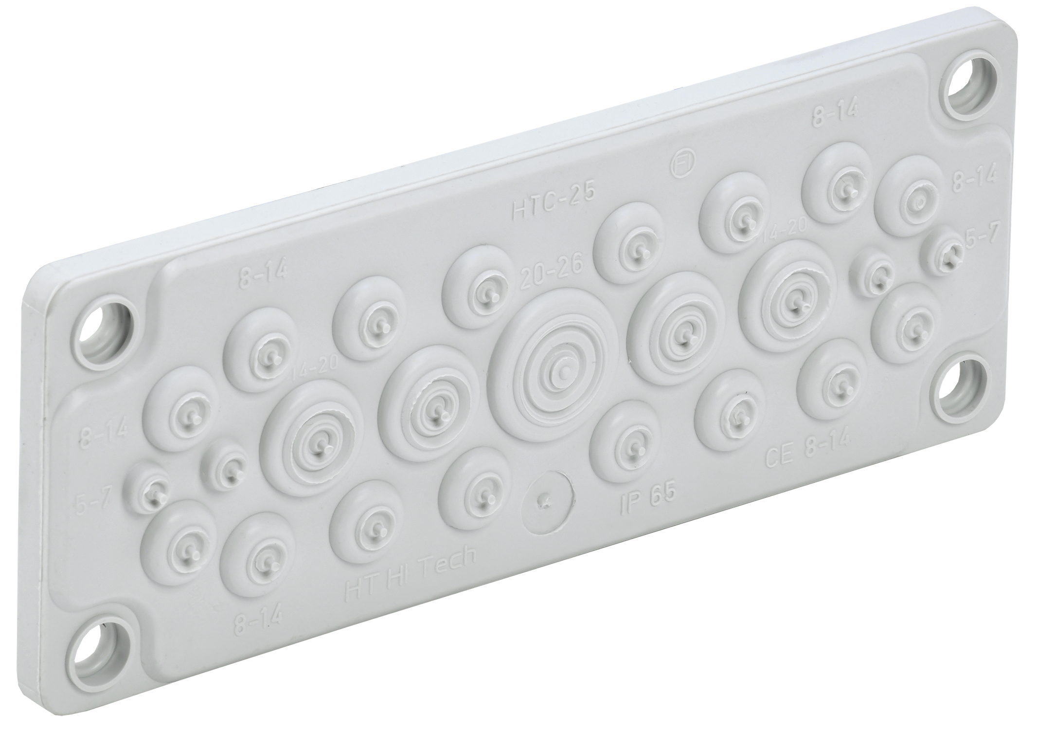 TITAN Ввод кабельный мембр. 25 отв. d=5-26мм IP65 серый IEK