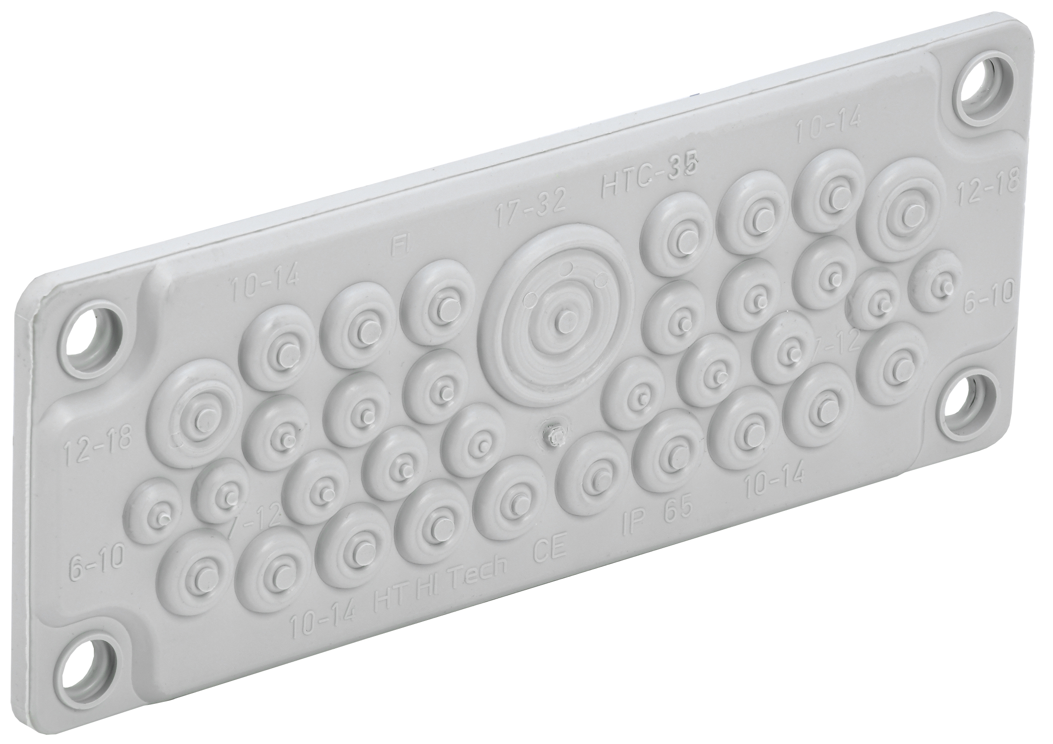 TITAN Ввод кабельный мембр. 35 отв. d=7-32мм IP65 серый IEK