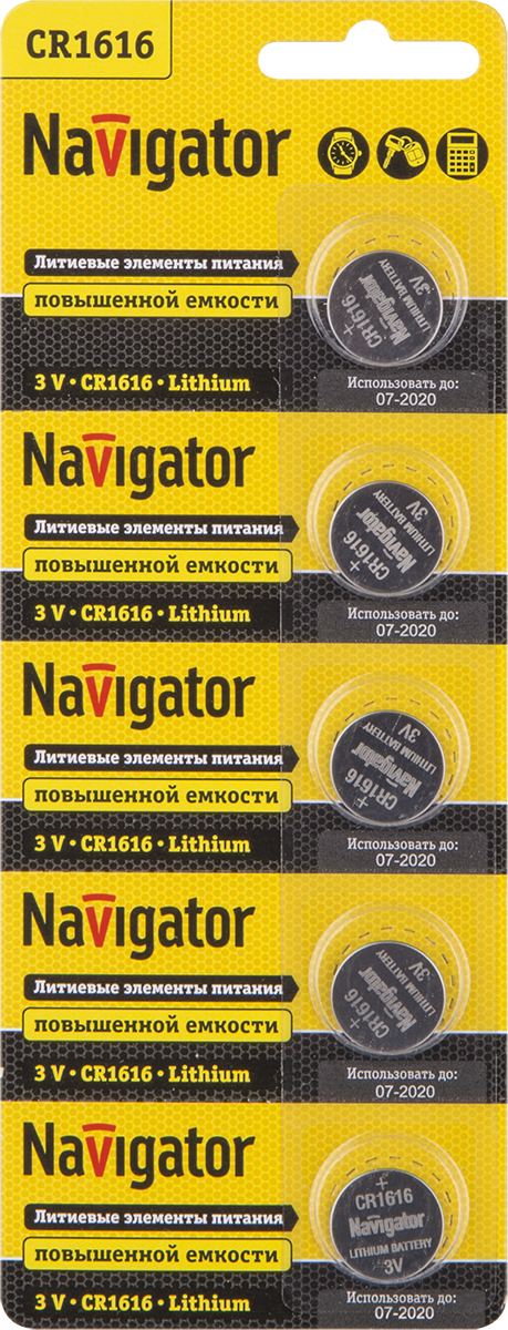 Элемент питания NBT-CR1616-BP5 Navigator 94 779 , Ввезен из РФ
