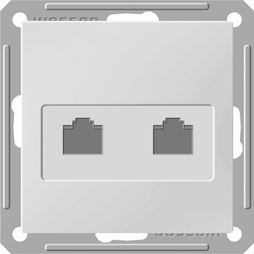 W59 РОЗЕТКА двойная компьютерная RJ45 кат.5Е, механизм, ШАМПАНЬ