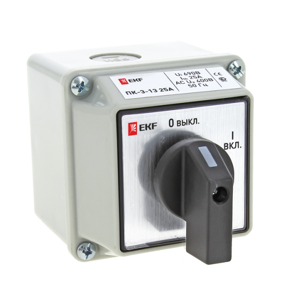 Переключатель кулачковый ПК-3-13 40А 3P "ВКЛ-ВЫКЛ" IP54 EKF PROxima