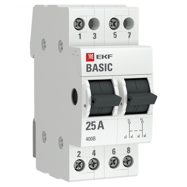 Трехпозиционный переключатель 2P 25А Basic