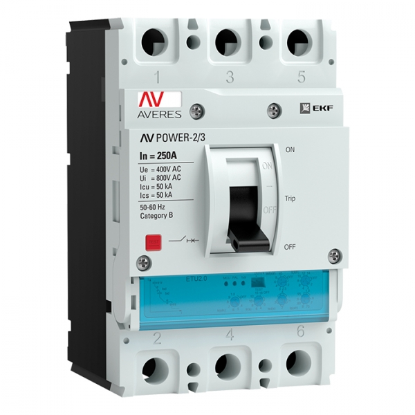 Автоматический выключатель AV POWER-2/3 250А 50kA ETU2.0 EKF AVERES