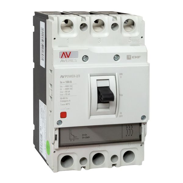 Автоматический выключатель AV POWER-2/3 100А 80kA TR EKF AVERES