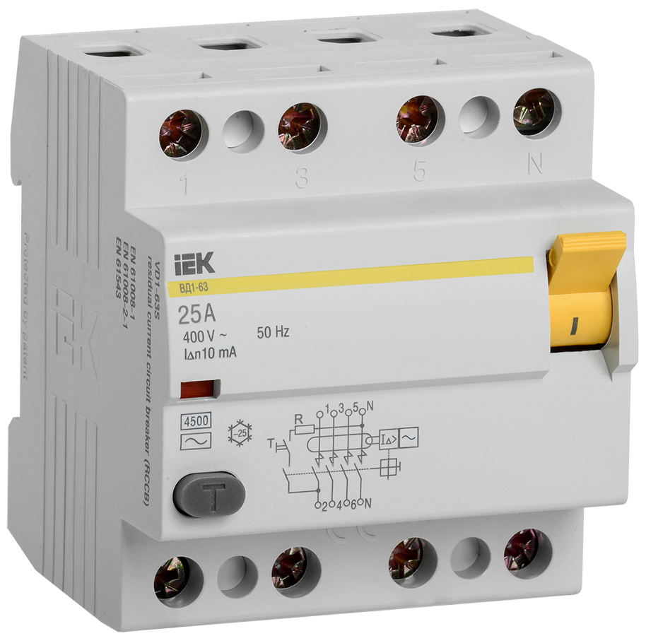 УЗО ВД1-63 4Р 25А 10мА IEK