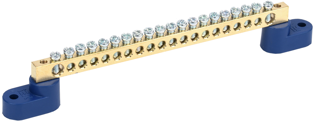 Шина N "ноль" на двух угловых изол ШНИ-6х9-20-У2-С IEK, YNN10-69-20C2-K07, Ввезен из РФ