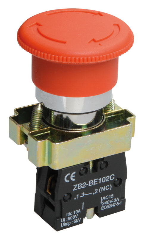Кнопка LAY5-BS542  "Грибок" аварийный с фикс. d22мм 240В  ИЭК,BBG90-BS-K04, Ввезен из РФ