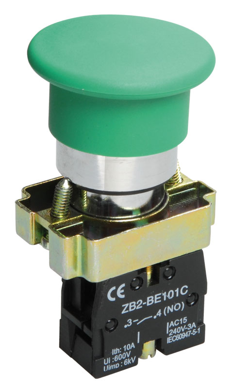Кнопка управления LAY5-BC31"Грибок" зеленая 1NO IEK