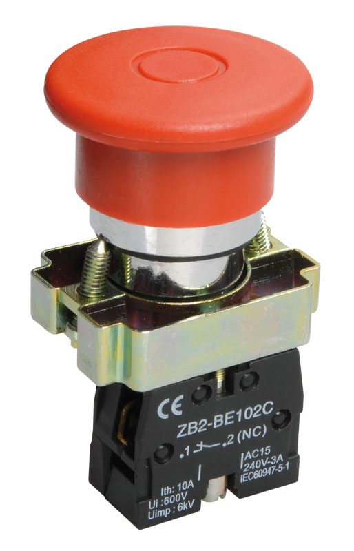 Кнопка LAY5-BT42 "Грибок" с фиксацией, BBG80-BT-K04, ИЭК, Ввезен из РФ