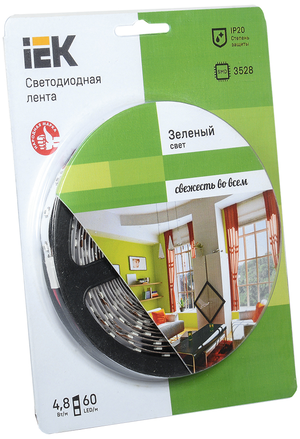 Лента LED 5м блистер LSR-3528G60-4.8-IP20-12V IEK-eco