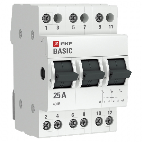 Трехпозиционный переключатель 3P 25А Basic