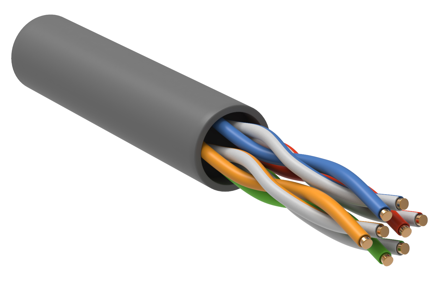Витая пара U/UTP 5E 24AWG 4PR LSZH 1м серый 305м РФ GENERICA
