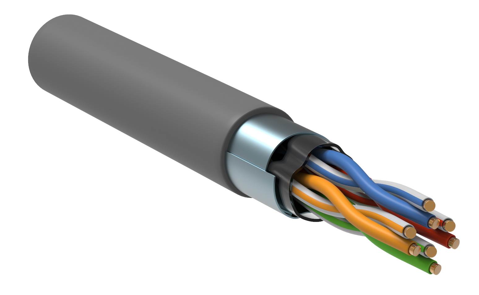 Витая пара F/UTP 5E 24AWG 4PR PVC 1м серый 305м РФ GENERICA