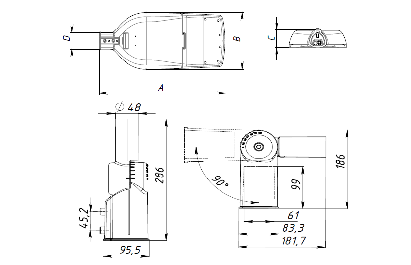 FREGAT LED G2 70W DW4 740 RAL9006