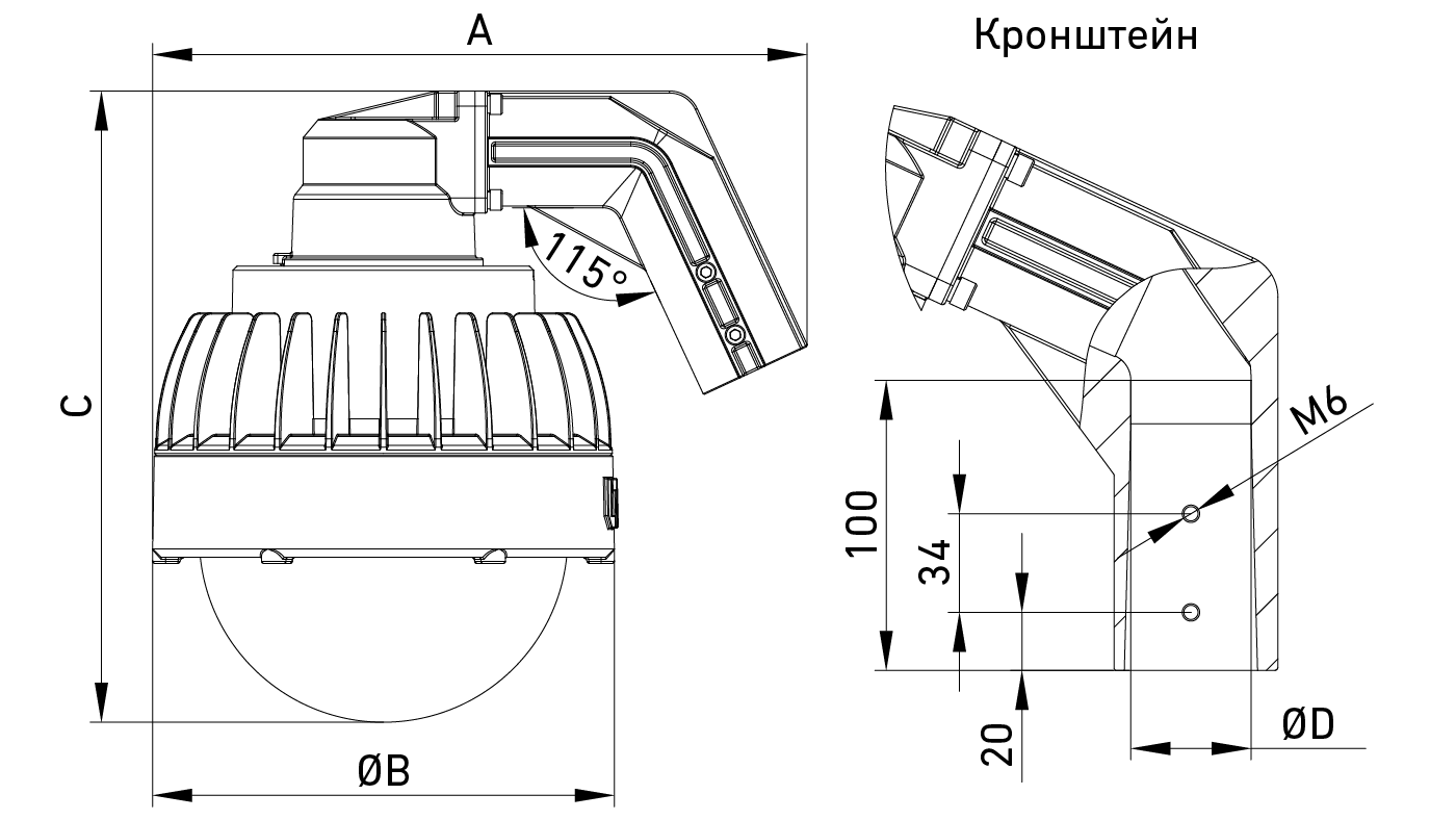 ZENITH LED Ex G2/BT 50W D120 850 HG class II