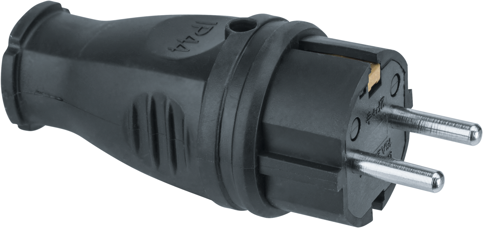 Вилка Navigator 61 368 NCA-PLR02-16A-E-IP44-BL прямая с/з каучук черная, Ввезен из РФ