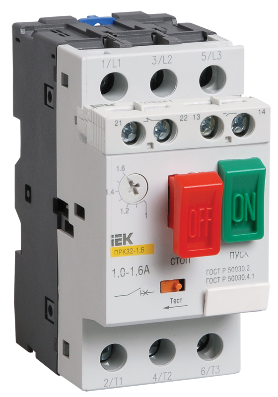 Пускатель ПРК32-1 In=1A Ir=0,63-1A Ue 660В IEK