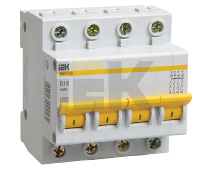 KARAT Авт. выкл. ВА47-29 4P D 32А 4,5кА IEK