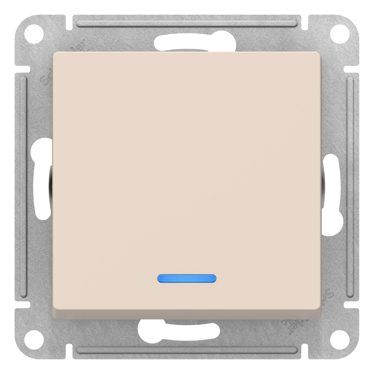 ATN000263 ATLAS 1-кл ПЕРЕКЛЮЧАТЕЛЬ с подсветкой, сх.6а, 10АХ, механизам, БЕЖЕВЫЙ,Ввезен из РФ