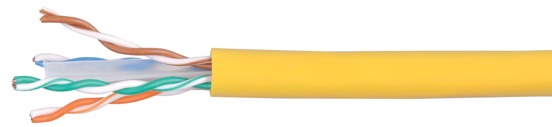 Кабель Витая пара 4х2х0.52 внутр. (4x2x24AWG) U/UTP 5e, solid, PVC, внутр. 305м, оранжевый, ИЭК
