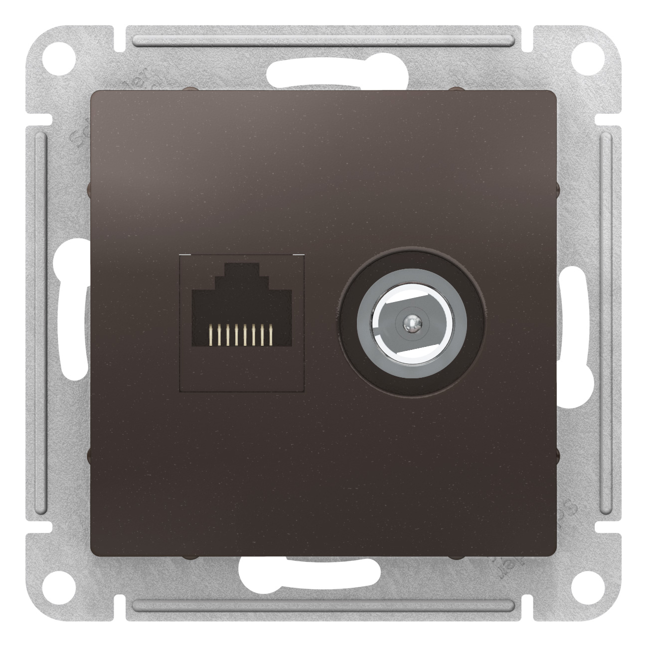 ATN000689 ATLAS РОЗЕТКА двойная ТВ + компьютерная RJ45, кат. 5Е, МОККО,Ввезен из РФ