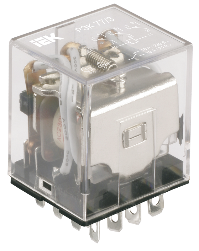 Реле РЭК78/4(MY4) с индикацией 3А 12В AC IEK