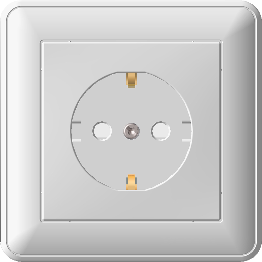 W59 РОЗЕТКА с заземлением со шторками, 16А, в сборе, БЕЛЫЙ