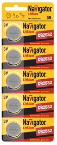 Элемент питания Navigator 94 765 NBT-CR2032-BP5, Ввезен из РФ