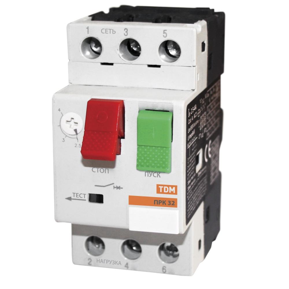 Пускатель ручной кнопочный ПРК32-2,5 In=2.5A Ir=1,6 - 2,5A TDM SQ0212-0007, Ввезен РФ