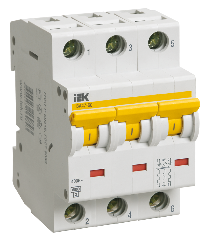 Авт. выкл. ВА47-60 3Р 32А 6кА х-ка С, MVA41-3-032-C, ИЭК,