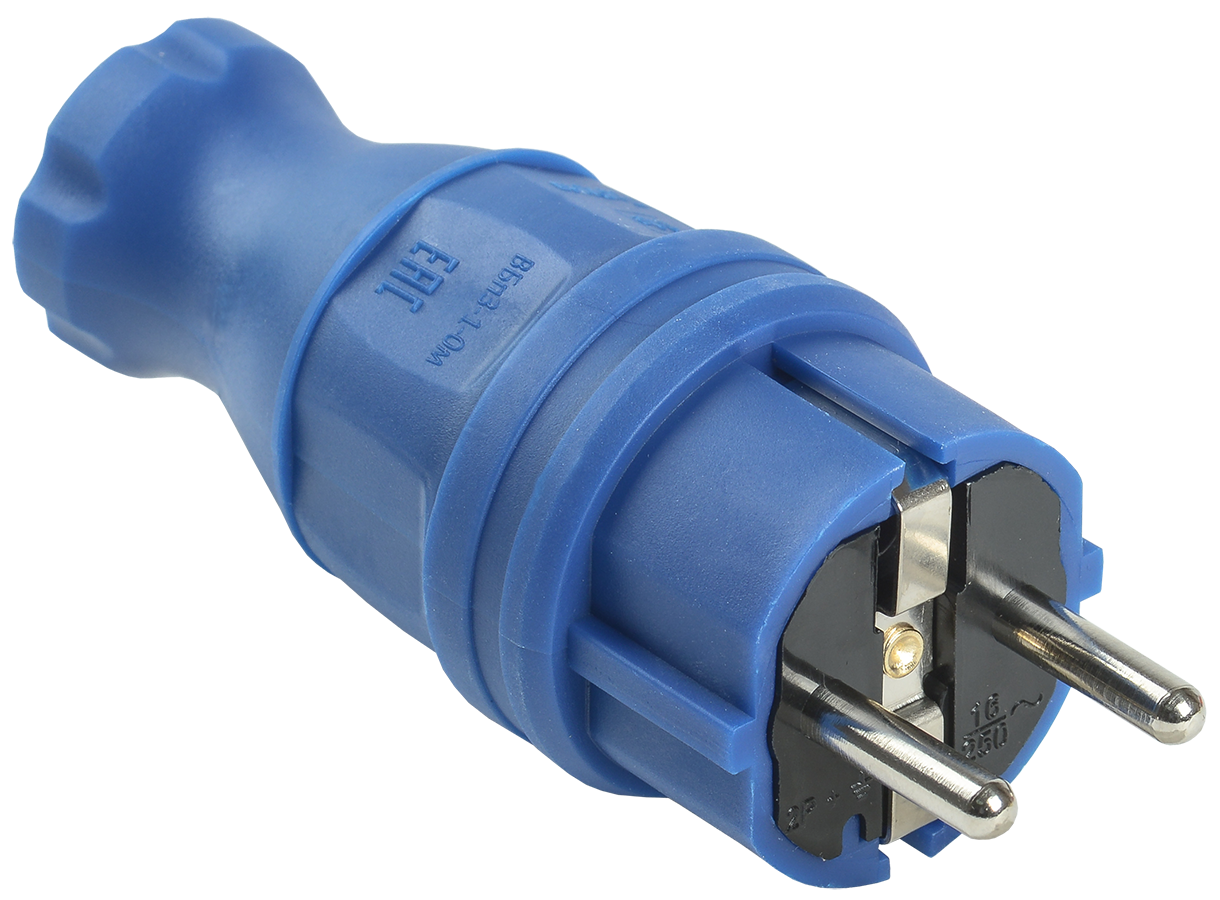 ВБп3-1-0м Вилка прямая ОМЕГА IP44 синяя IEK