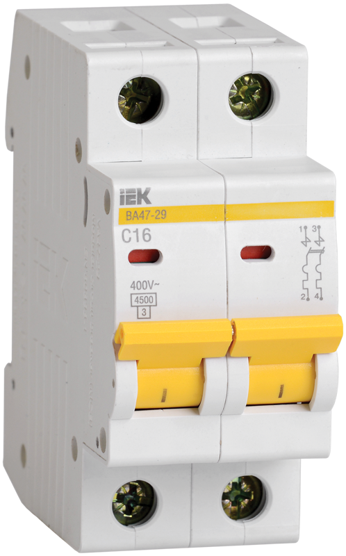 KARAT Авт. выкл. ВА47-29 2P D 10А 4,5кА IEK