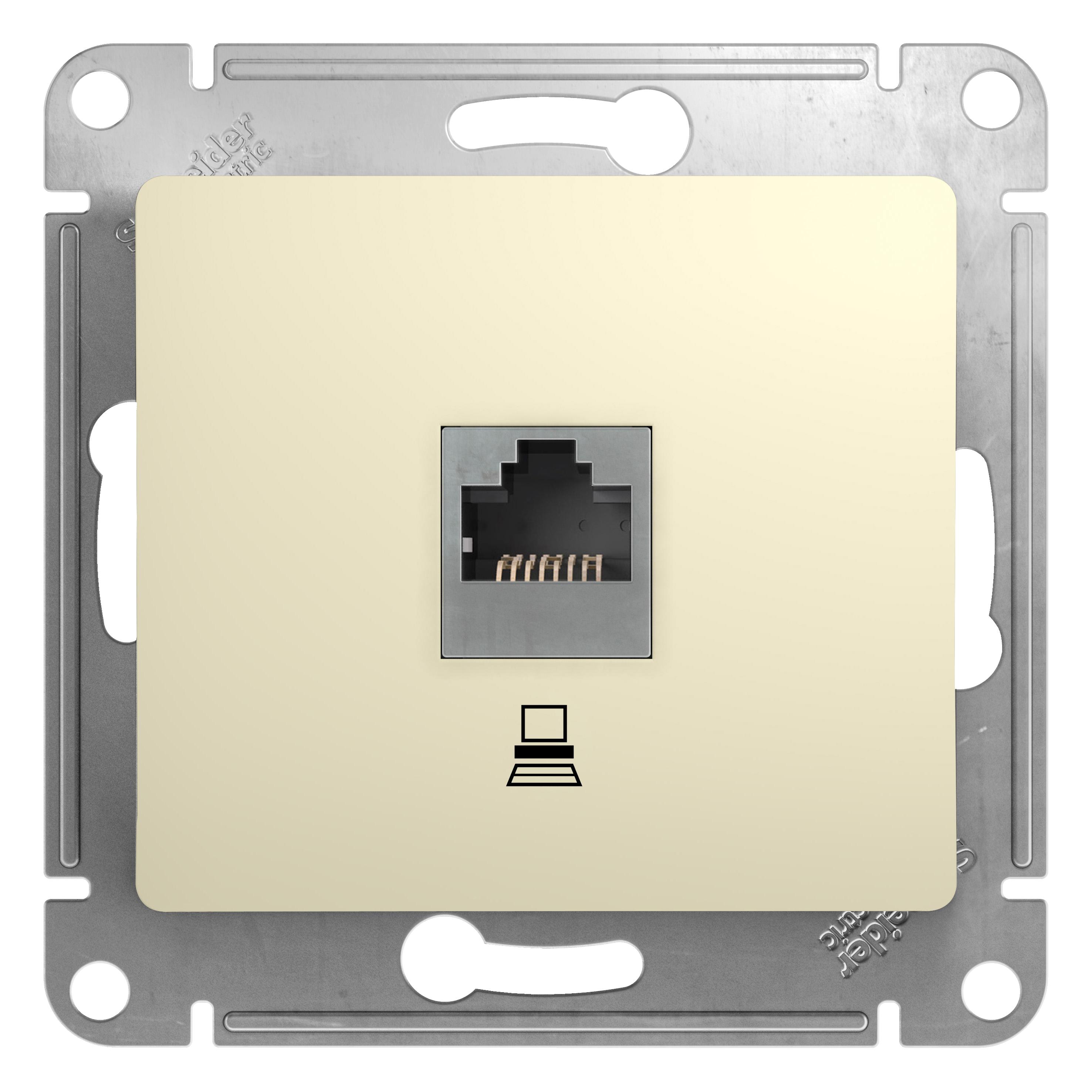 GSL000281K Розетка компьютерная RJ45, кат.5е (бежевый), Ввезен из РФ