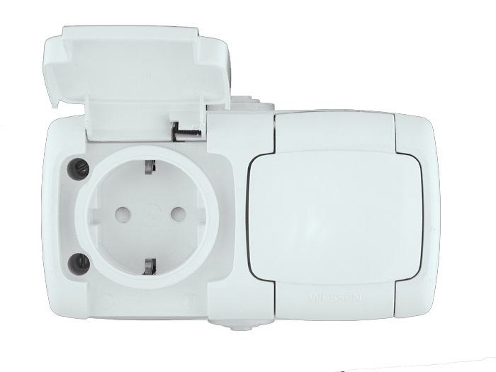 Рондо Розетка 2-я о/у с/з з/шт 16А IP44 (белый) RA16-227B-BI, Ввезен из РФ