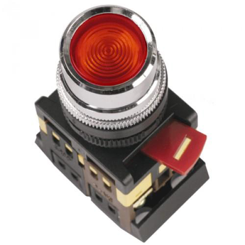 Кнопка ABLFS-22 красный d22мм неон/240В 1з+1р ИЭК, BBT30-ABLFS-K04, Ввезен из РФ