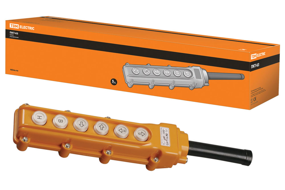 Пульт управления ПКТ-63 на 6 кнопок IP54 TDM, Ввезен из РФ