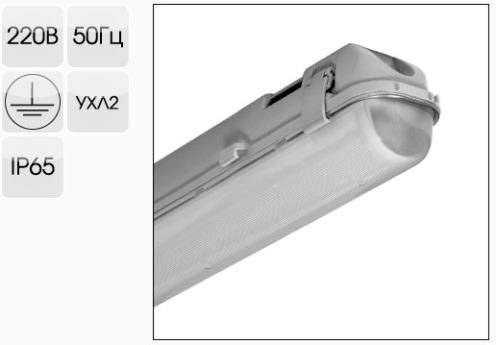 Светильник ЛСП 01-1х18-012 IP65 "Норд", Ввезен из РФ. Код ОКРБ 007-2012: 27.40.25