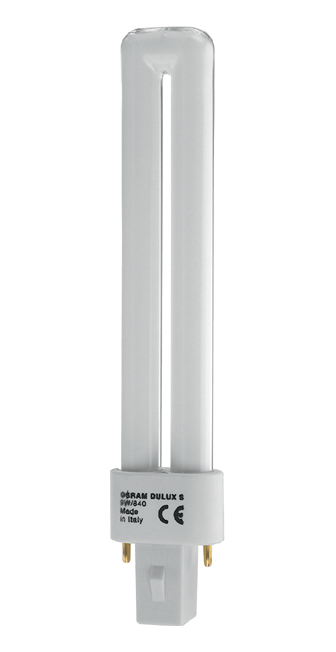 010618 Лампа люм.комп. DULUX S 11W/840 G23 Osram, Ввезен из РФ. Код ОКРБ 007-2012: 27.40.15