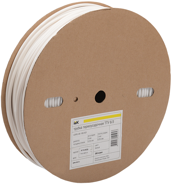 Трубка термоусадочная ТТУ нг-LS 60/30 белая 25м/упак IEK