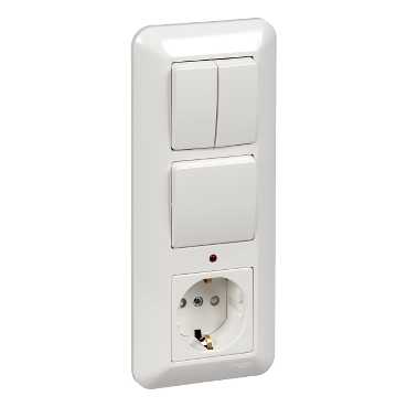 Прима Блок БК2ВР-005А-б (1роз; 1кл.Выключатель с инд; 2кл.Выключатель) (27шт/уп),