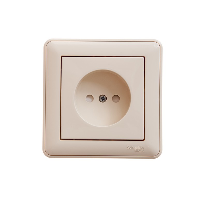 W59 Розетка 1-я с/у без/з з/шт 16А (сл.кость, с рамкой)(20шт) RS16-151-28,