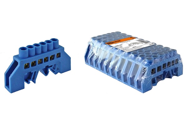 Шина "N" нулевая в изоляторе на DIN-рейку 8х12мм 6 групп TDM SQ0801-0076, Ввезен из РФ