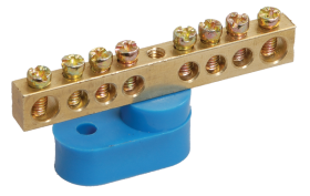 Шина PE "земля" на одном угловом изол ШНИ-6х9-18-У1-Ж IEK