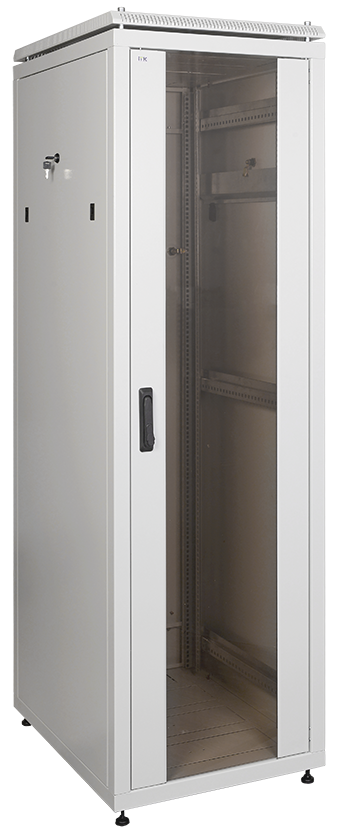 ITK Шкаф сетевой 19" LINEA N 47U 600х800 мм стеклянная передняя дверь, задняя металлическая серый