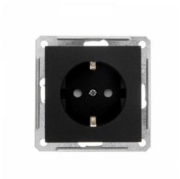 W59 Розетка 1-я с/у с/з з/шт 16А (черный бархат, б/рамки)(10шт) RS16-152-6-86,