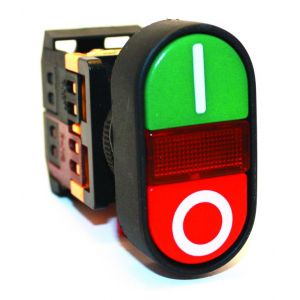 Кнопка LAY5-BW8465 "I-O" сдвоенная с подсв 240В  ИЭК,BBD40-BW-K51, Ввезен из РФ