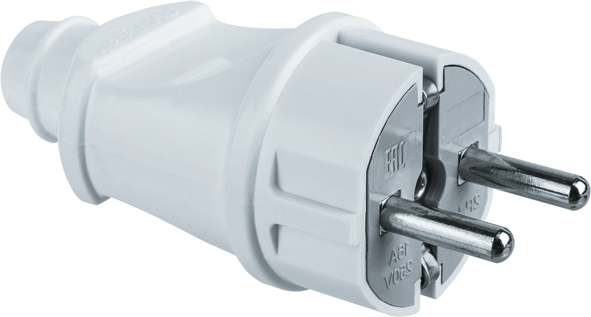 Вилка Navigator 61 359 NCA-PL02-16A-E-WH прямая с/з белая, Ввезен из РФ