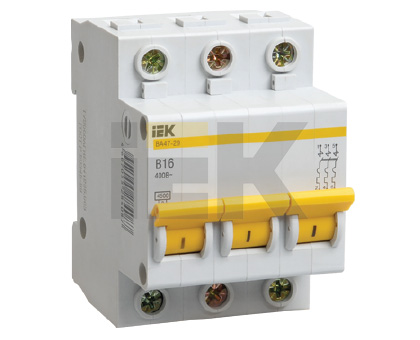 KARAT Авт. выкл. ВА47-29 3P D 6А 4,5кА IEK,