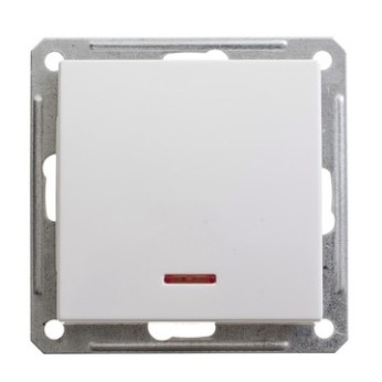 W59 Выключатель 1кл. с/у с инд. 10А (белый, б/рамки)(20шт) VS110-153-1-86,