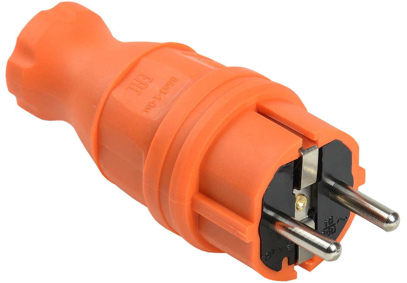 ВБп3-1-0м Вилка прямая ОМЕГА IP44 оранжевая IEK
